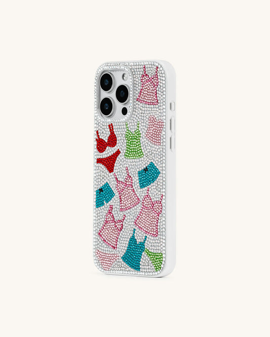 Lingerie Pattern Artificial Crystal Phone Case – Multicolor