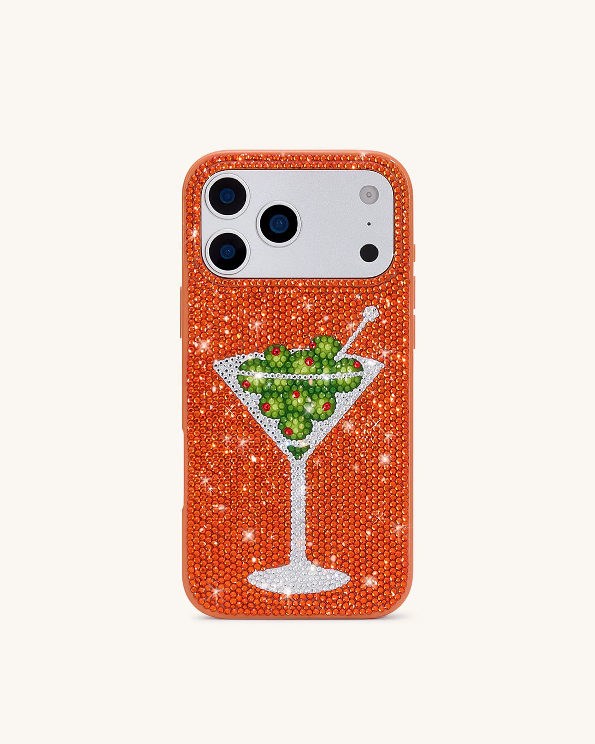 Olive Martini Artificial Crystal Phone Case - Orange