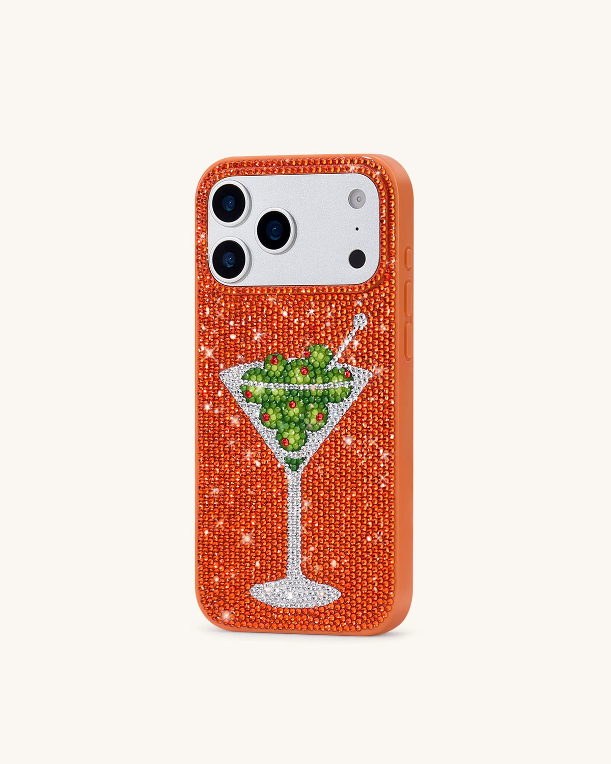 Olive Martini Artificial Crystal Phone Case - Orange