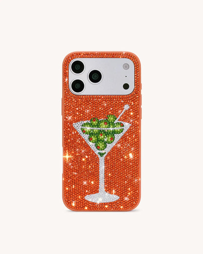Olive Martini Artificial Crystal Phone Case - Orange