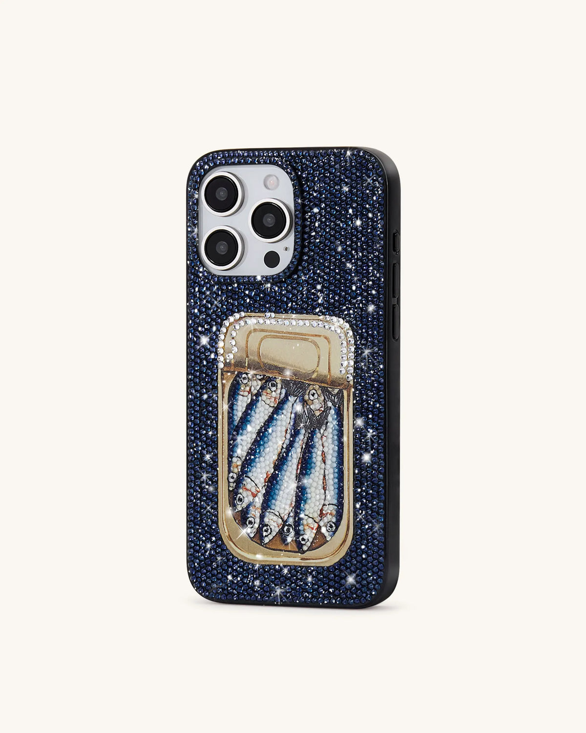 Sardine Tin Artificial Crystal Phone Case - Blue
