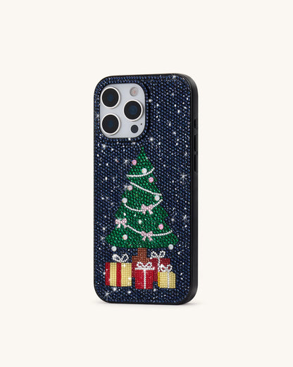 Christmas Tree Bling Phone Case - Black