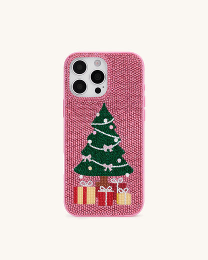 Christmas Tree Bling Phone Case - Pink