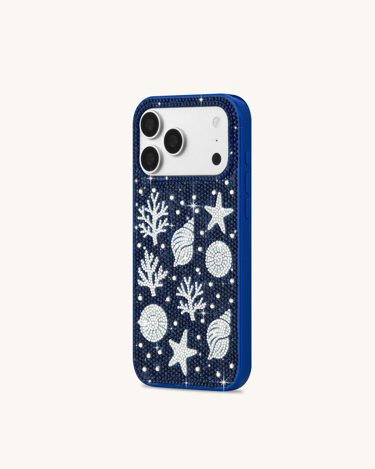 Ocean Shell Artificial Crystal Phone Case – Blue