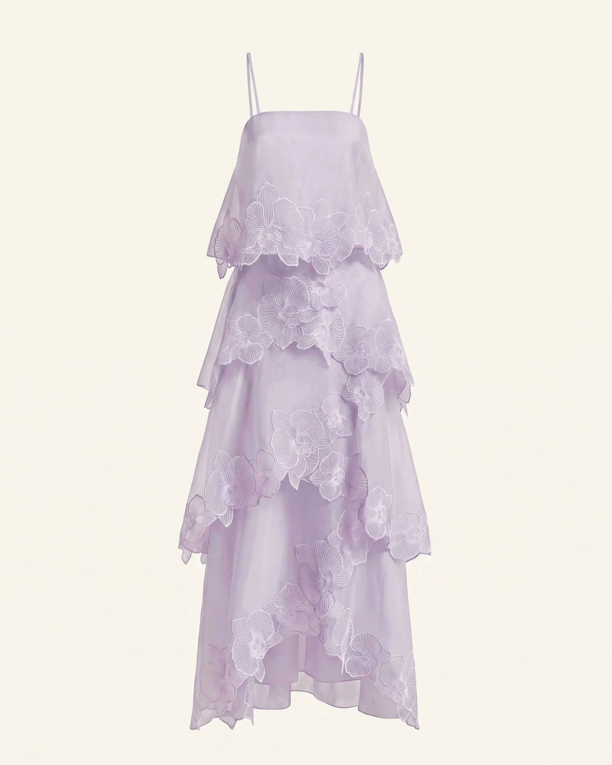 Orchid Embroidered Layered Maxi Dress - Light Purple