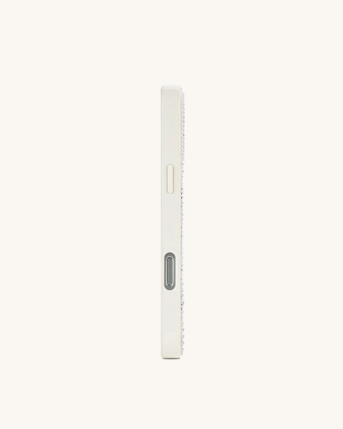 Pearl Zebra Stripe Artificial Crystal Phone Case - White
