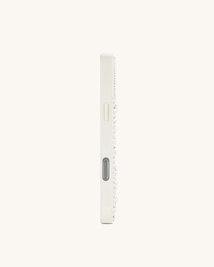 Orca Pearl Embellished Phone Case – White