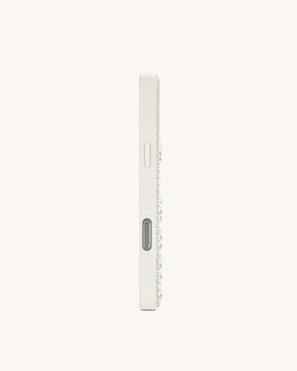 Pearl Shark Artificial Crystal Phone Case - White