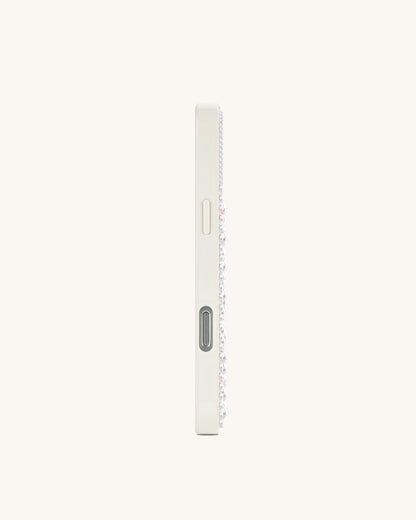 Pearl Star Embellished Phone Case - White