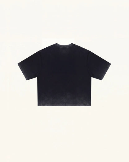 The Angelic Dripping Crystal Wings Tee - Black