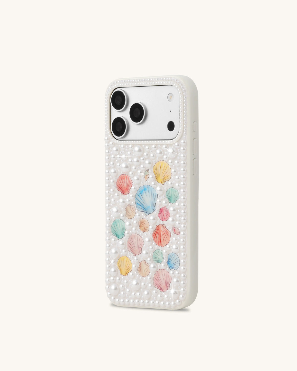 Pastel Seashell Pearl Phone Case - White
