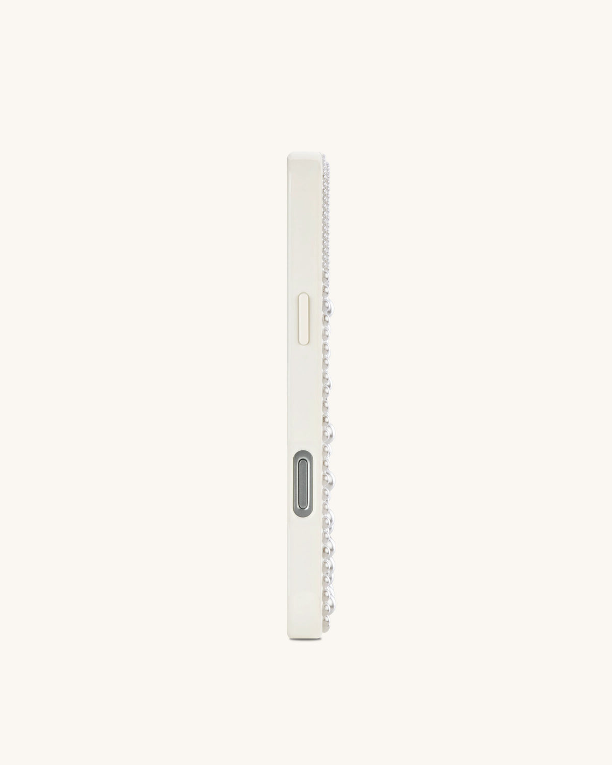 Pearl Artificial Crystal Bow Phone Case - White