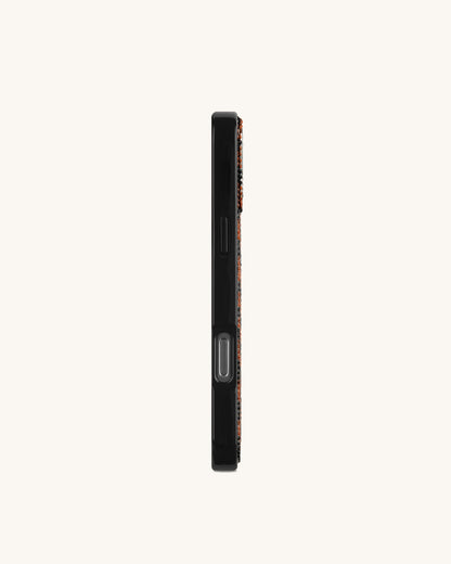 Tiger Stripe Artificial Crystal Phone Case - Black