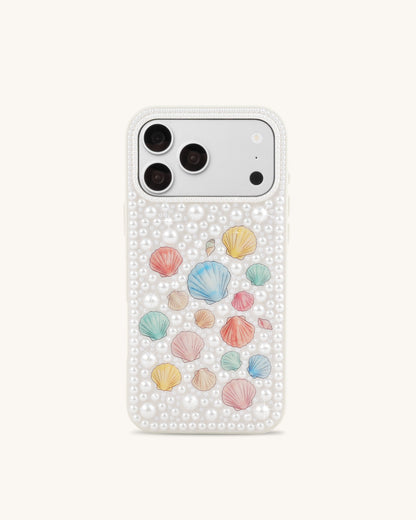Pastel Seashell Pearl Phone Case - White