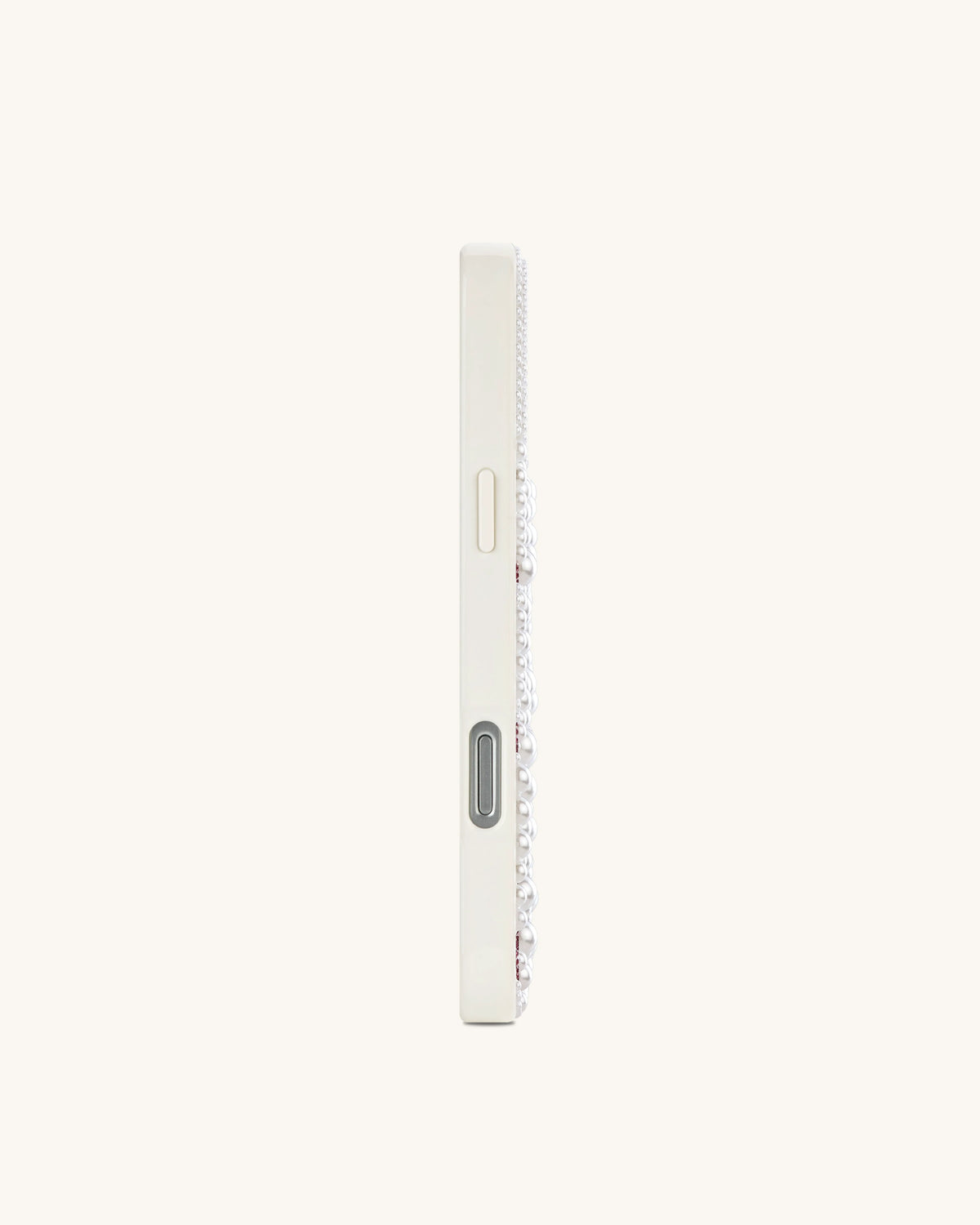 Pearl Artificial Crystal Ribbon Bow Phone Case - White