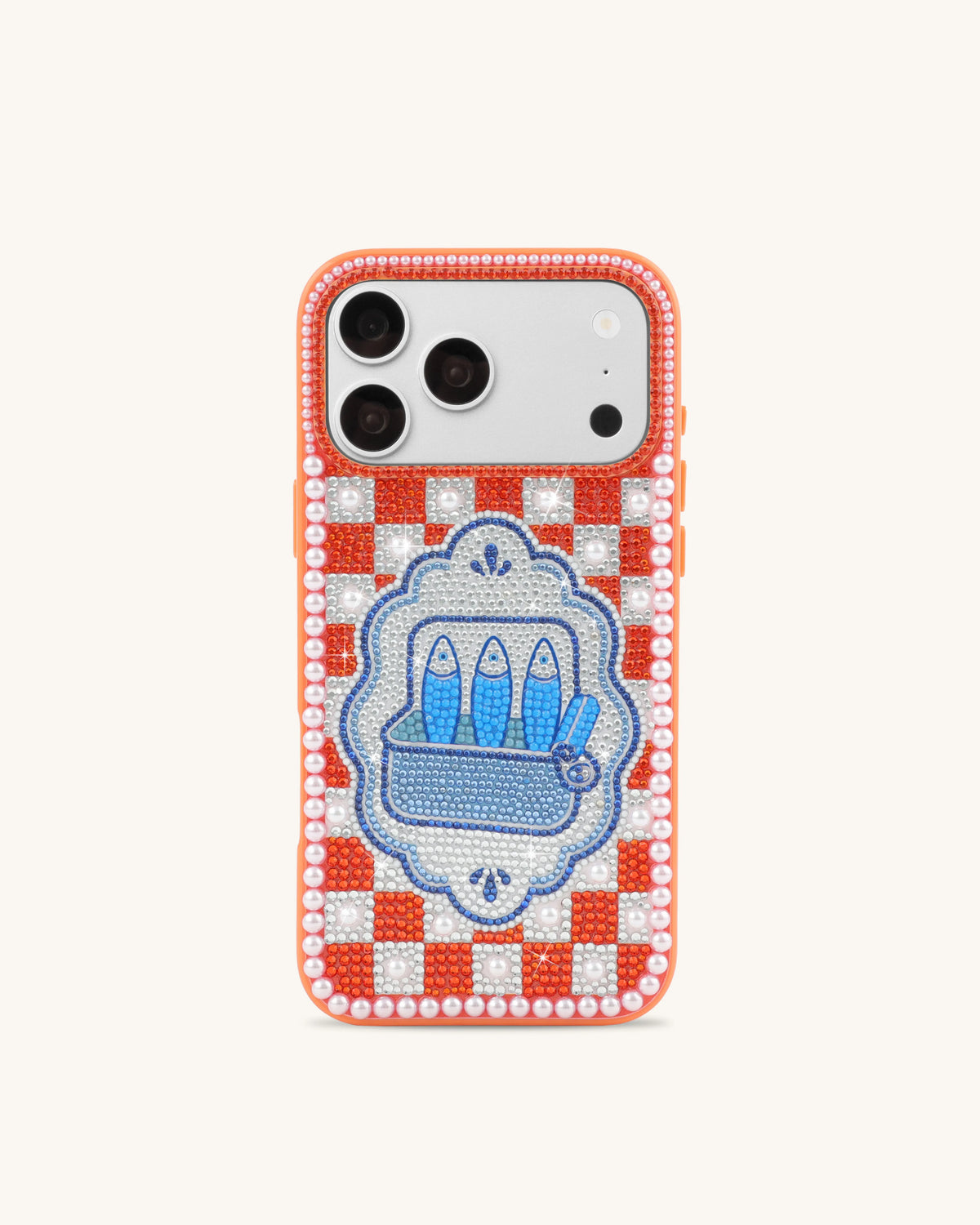 Mediterranean Sardines Artificial Crystal Phone Case - Orange